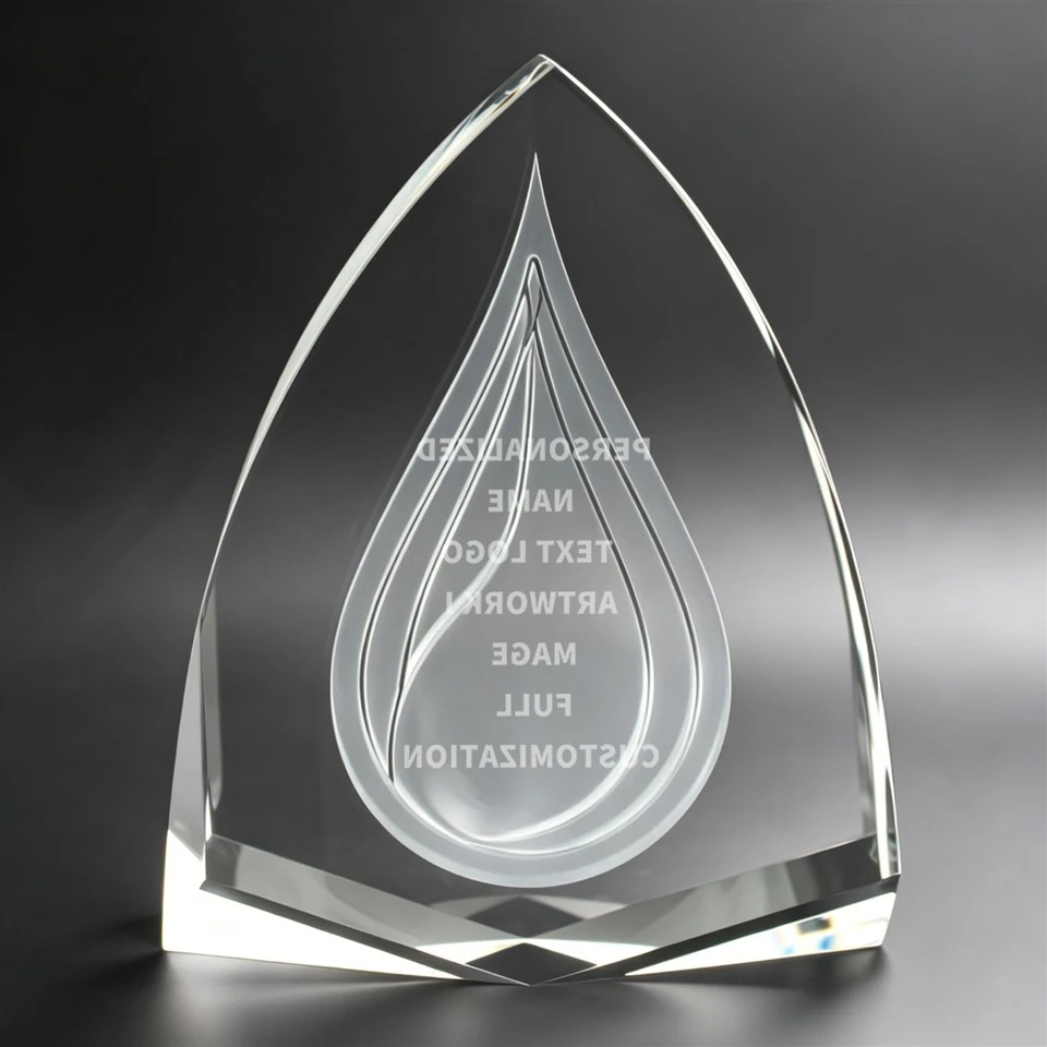 Frosted Drop Custom Corporate Trophy high quality