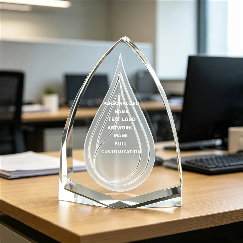 Frosted Drop Custom Corporate Trophy